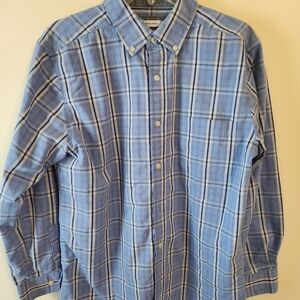Saddlebred Light Blue Plaid Button Down Shirt